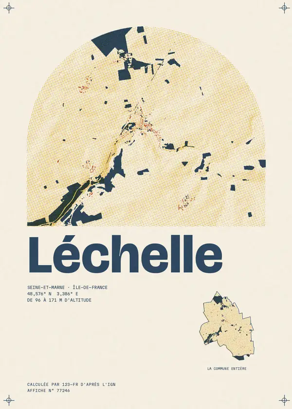Affiche de Léchelle, calculée par 123-fr d'après l'IGN