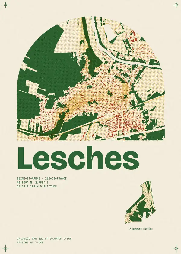 Affiche de Lesches, calculée par 123-fr d'après l'IGN