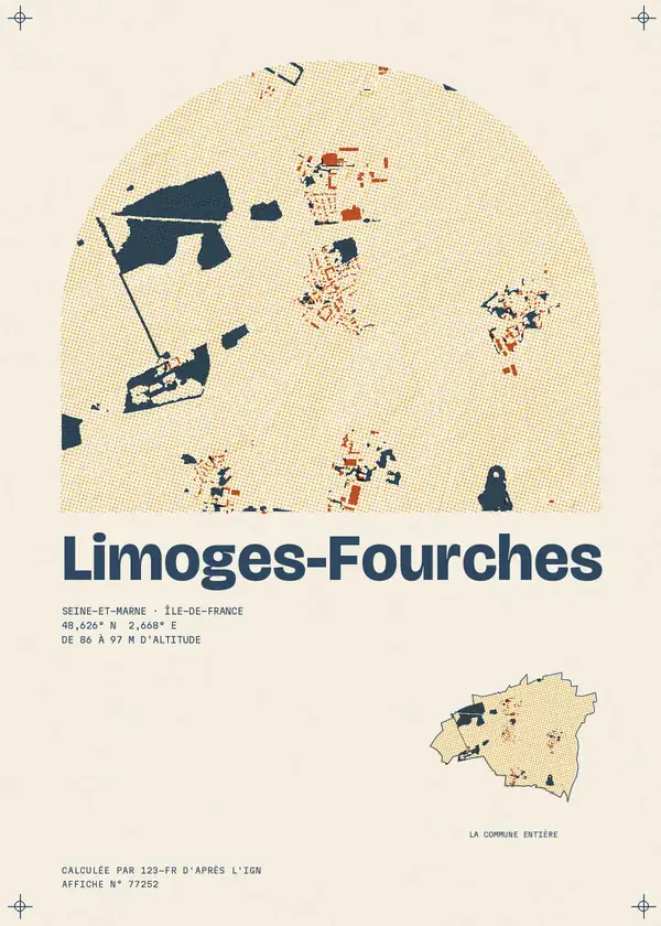 Affiche de Limoges-Fourches, calculée par 123-fr d'après l'IGN