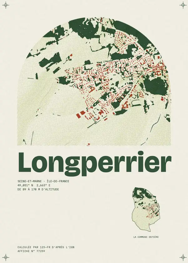Affiche de Longperrier, calculée par 123-fr d'après l'IGN