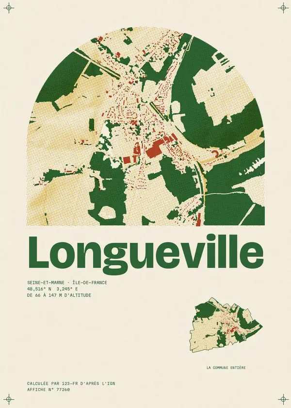 Affiche de Longueville, calculée par 123-fr d'après l'IGN