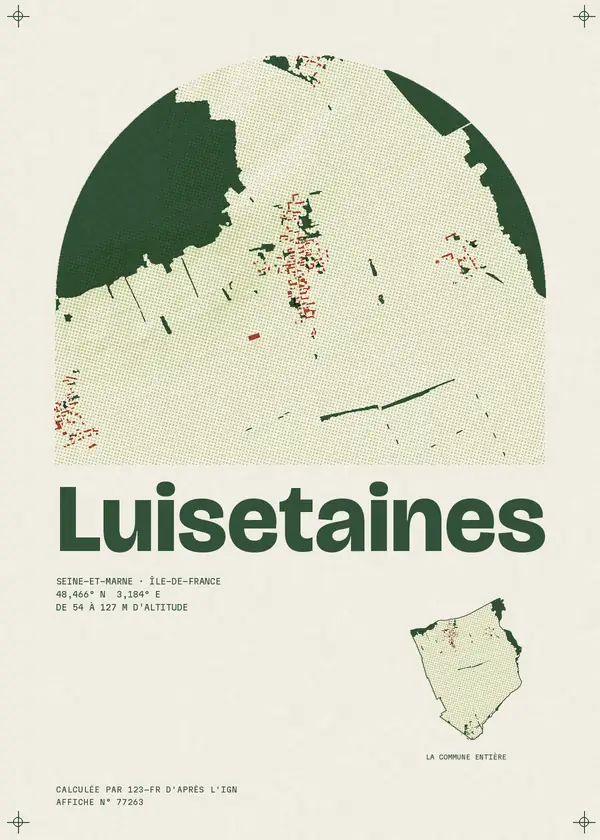 Affiche de Luisetaines, calculée par 123-fr d'après l'IGN