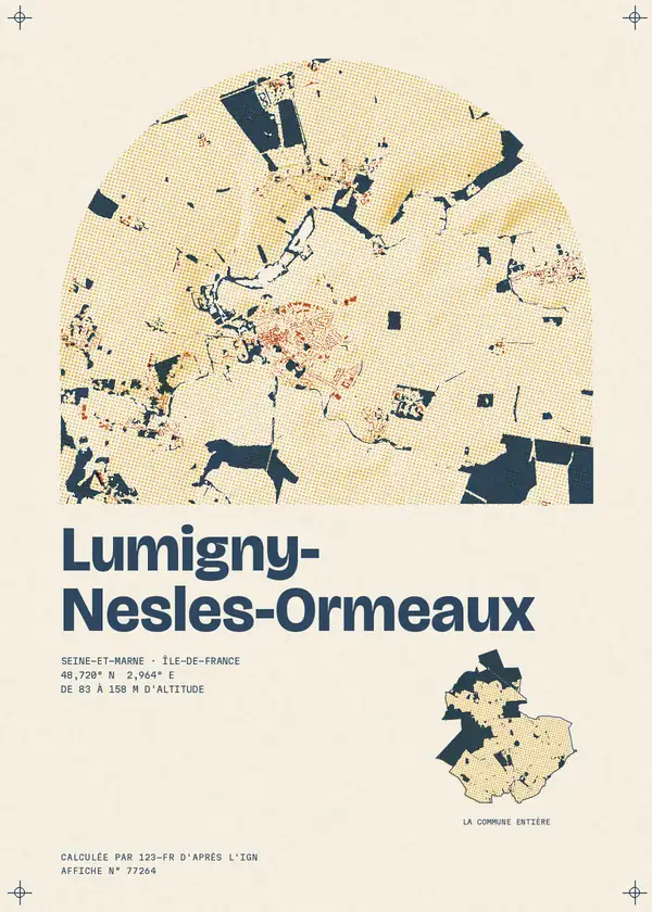 Affiche de Lumigny-Nesles-Ormeaux, calculée par 123-fr d'après l'IGN