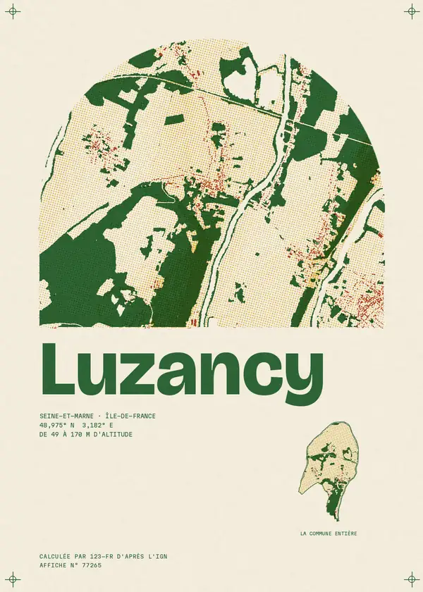 Affiche de Luzancy, calculée par 123-fr d'après l'IGN