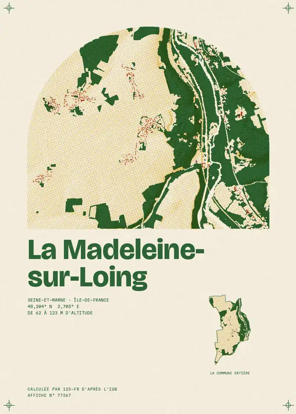 Affiche de La Madeleine-sur-Loing, calculée par 123-fr d'après l'IGN