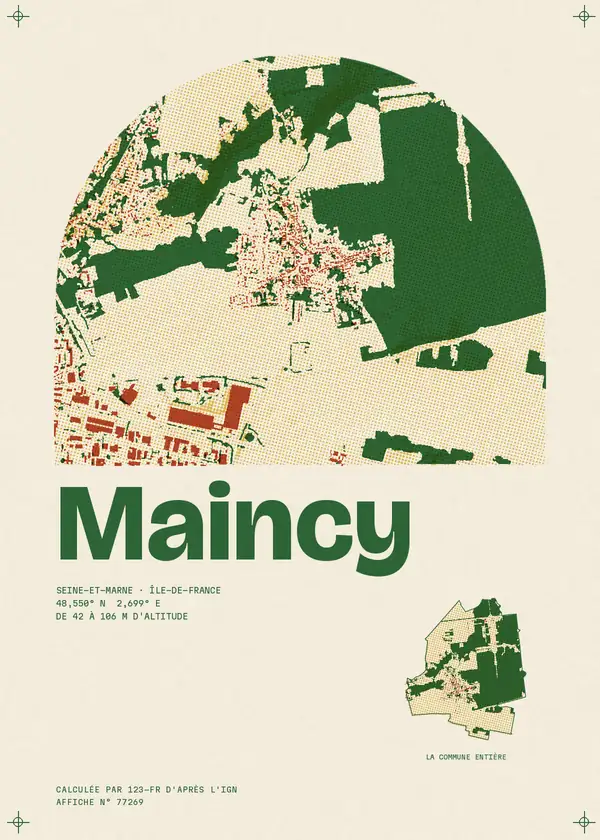 Affiche de Maincy, calculée par 123-fr d'après l'IGN