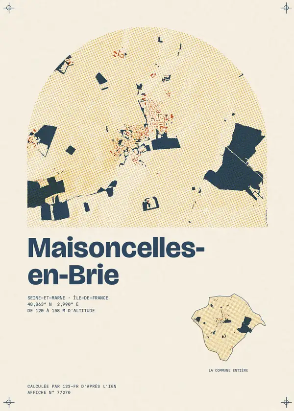 Affiche de Maisoncelles-en-Brie, calculée par 123-fr d'après l'IGN