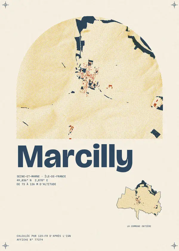 Affiche de Marcilly, calculée par 123-fr d'après l'IGN