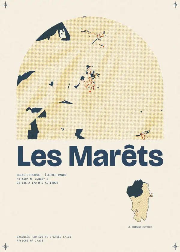 Affiche de Les Marêts, calculée par 123-fr d'après l'IGN