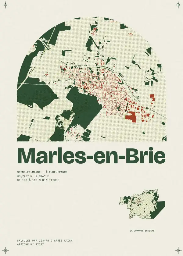 Affiche de Marles-en-Brie, calculée par 123-fr d'après l'IGN