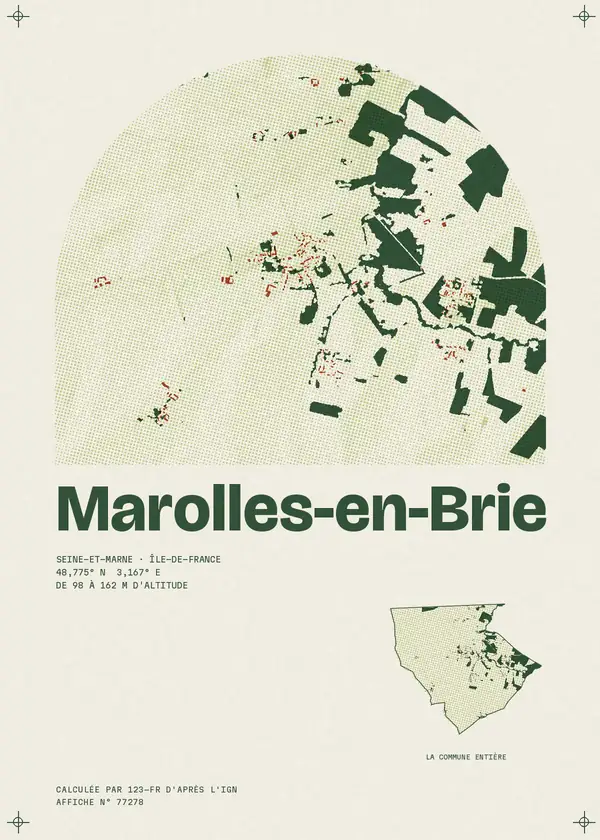 Affiche de Marolles-en-Brie, calculée par 123-fr d'après l'IGN