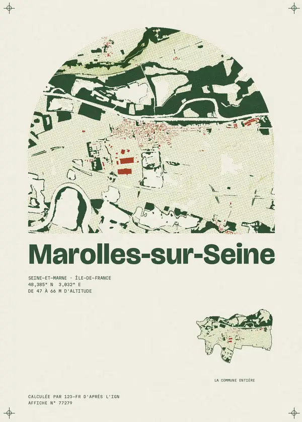 Affiche de Marolles-sur-Seine, calculée par 123-fr d'après l'IGN