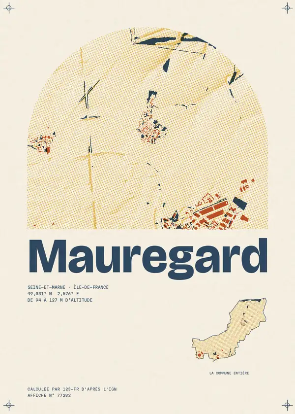 Affiche de Mauregard, calculée par 123-fr d'après l'IGN