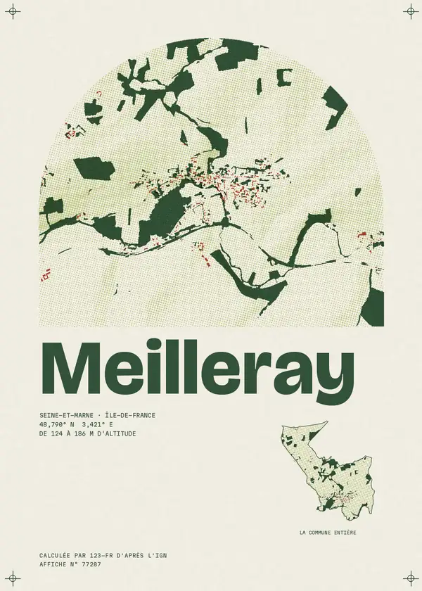Affiche de Meilleray, calculée par 123-fr d'après l'IGN