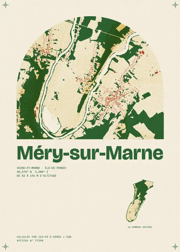 Affiche de Méry-sur-Marne, calculée par 123-fr d'après l'IGN