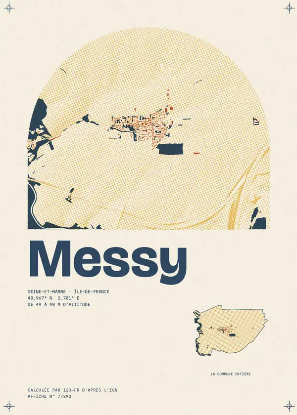 Affiche de Messy, calculée par 123-fr d'après l'IGN