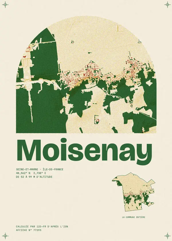 Affiche de Moisenay, calculée par 123-fr d'après l'IGN