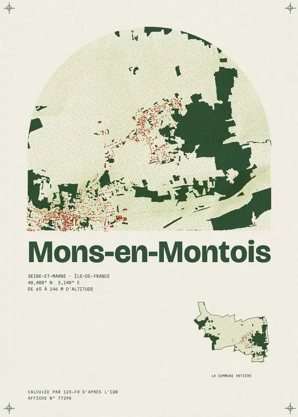 Affiche de Mons-en-Montois, calculée par 123-fr d'après l'IGN