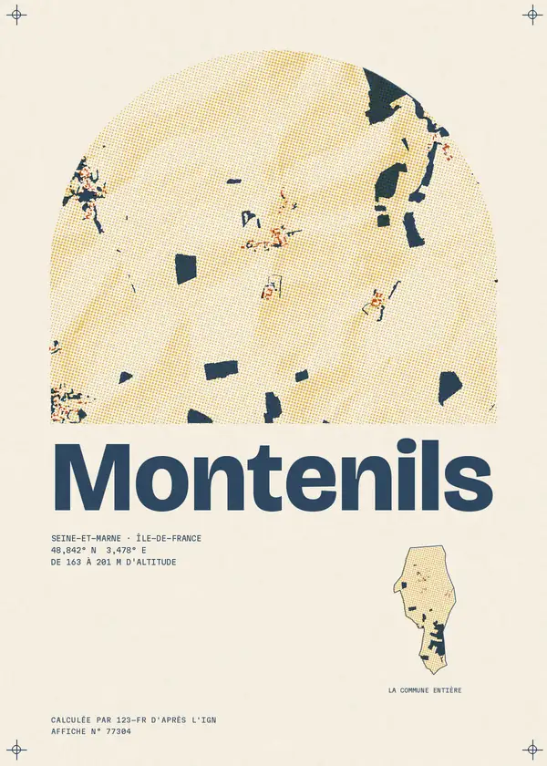 Affiche de Montenils, calculée par 123-fr d'après l'IGN