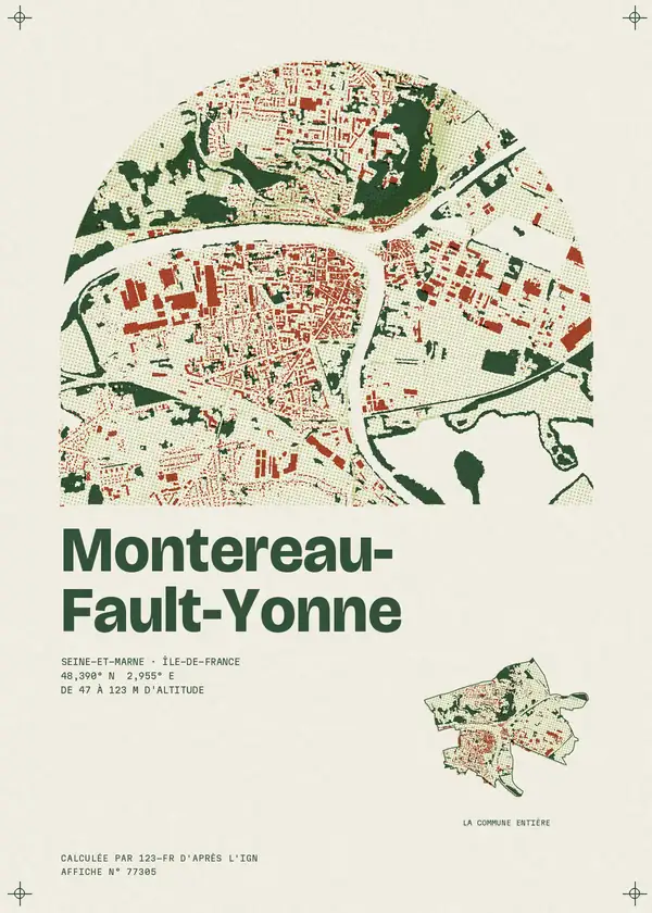 Affiche de Montereau-Fault-Yonne, calculée par 123-fr d'après l'IGN
