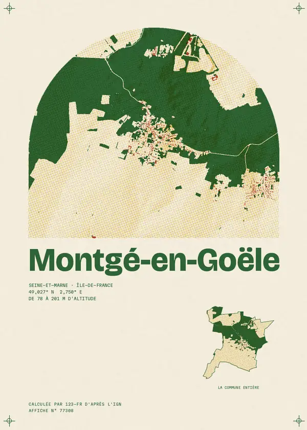 Affiche de Montgé-en-Goële, calculée par 123-fr d'après l'IGN