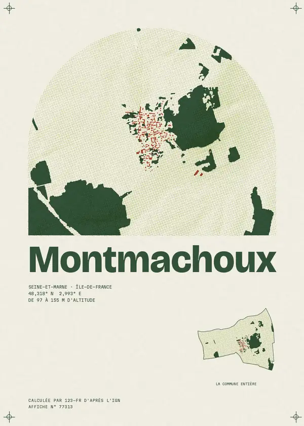 Affiche de Montmachoux, calculée par 123-fr d'après l'IGN