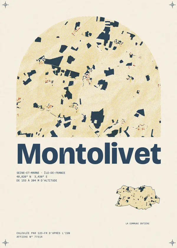Affiche de Montolivet, calculée par 123-fr d'après l'IGN