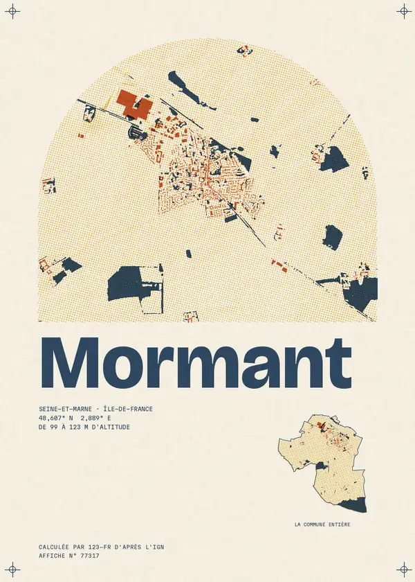 Affiche de Mormant, calculée par 123-fr d'après l'IGN