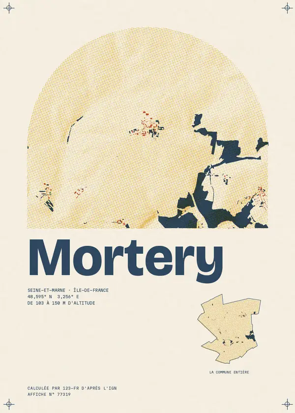 Affiche de Mortery, calculée par 123-fr d'après l'IGN