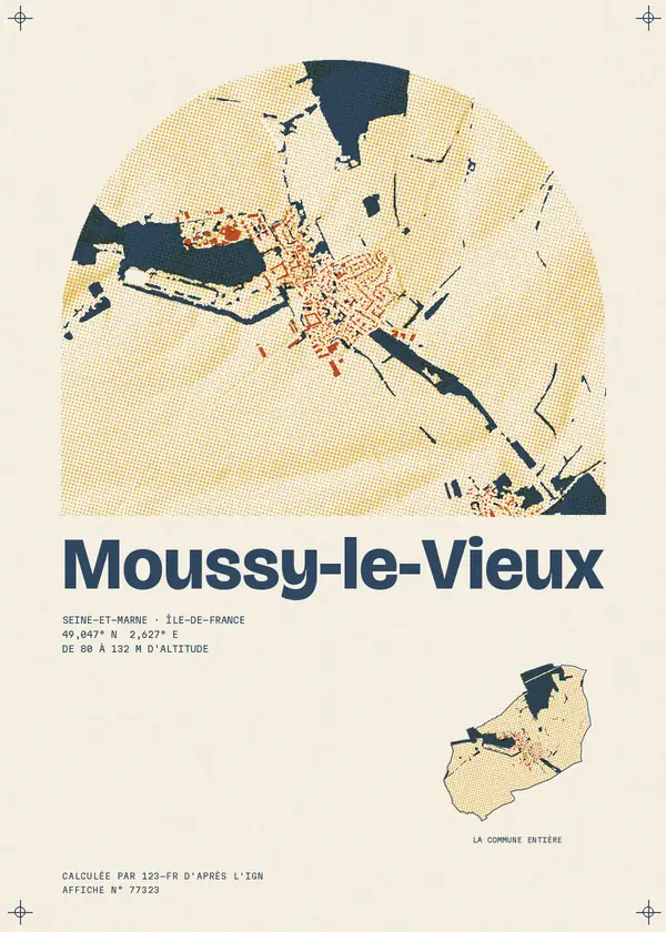 Affiche de Moussy-le-Vieux, calculée par 123-fr d'après l'IGN