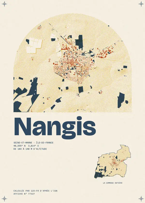Affiche de Nangis, calculée par 123-fr d'après l'IGN