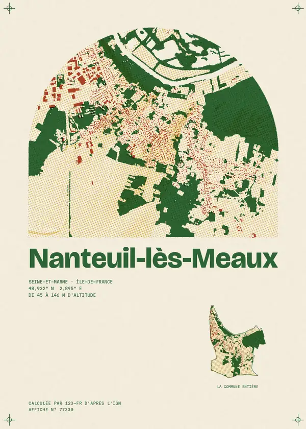 Affiche de Nanteuil-lès-Meaux, calculée par 123-fr d'après l'IGN