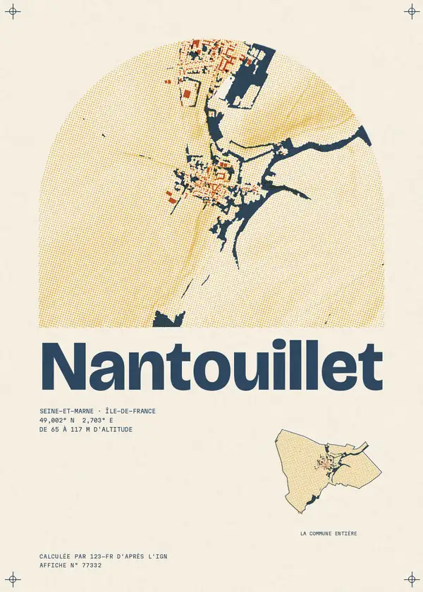 Affiche de Nantouillet, calculée par 123-fr d'après l'IGN