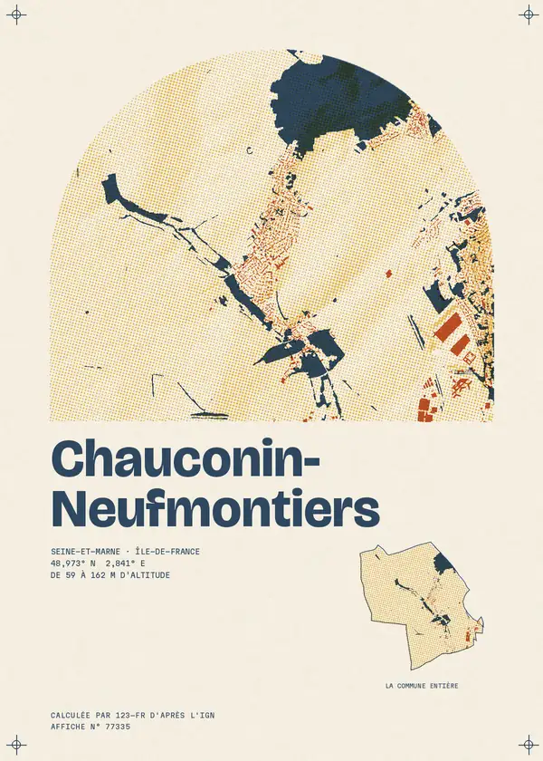 Affiche de Chauconin-Neufmontiers, calculée par 123-fr d'après l'IGN