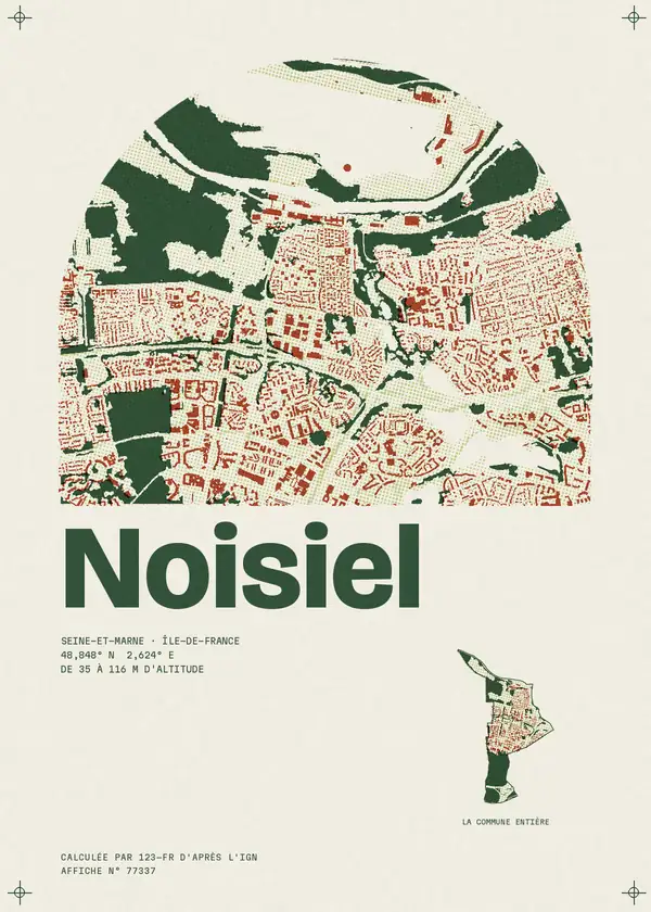 Affiche de Noisiel, calculée par 123-fr d'après l'IGN