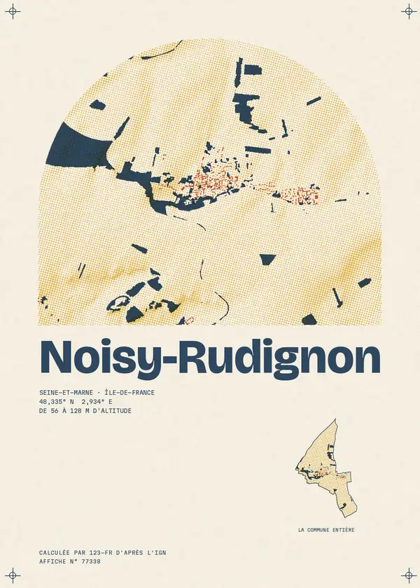 Affiche de Noisy-Rudignon, calculée par 123-fr d'après l'IGN