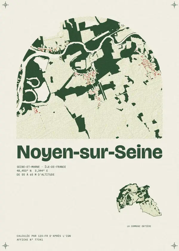 Affiche de Noyen-sur-Seine, calculée par 123-fr d'après l'IGN