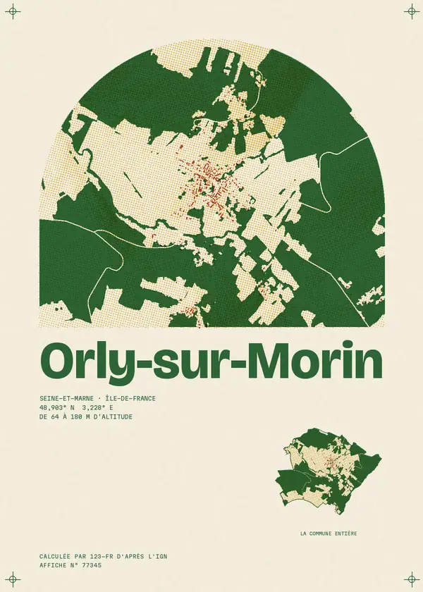 Affiche de Orly-sur-Morin, calculée par 123-fr d'après l'IGN