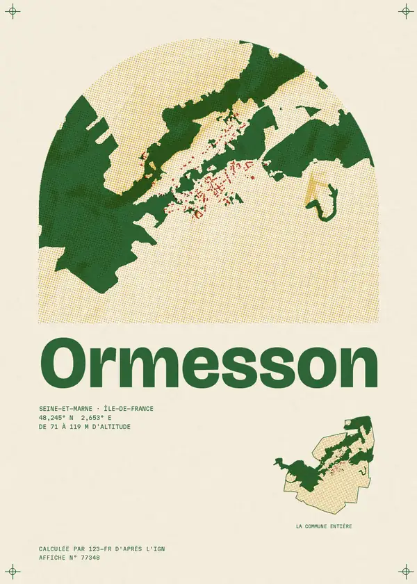 Affiche de Ormesson, calculée par 123-fr d'après l'IGN