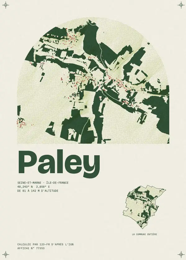 Affiche de Paley, calculée par 123-fr d'après l'IGN
