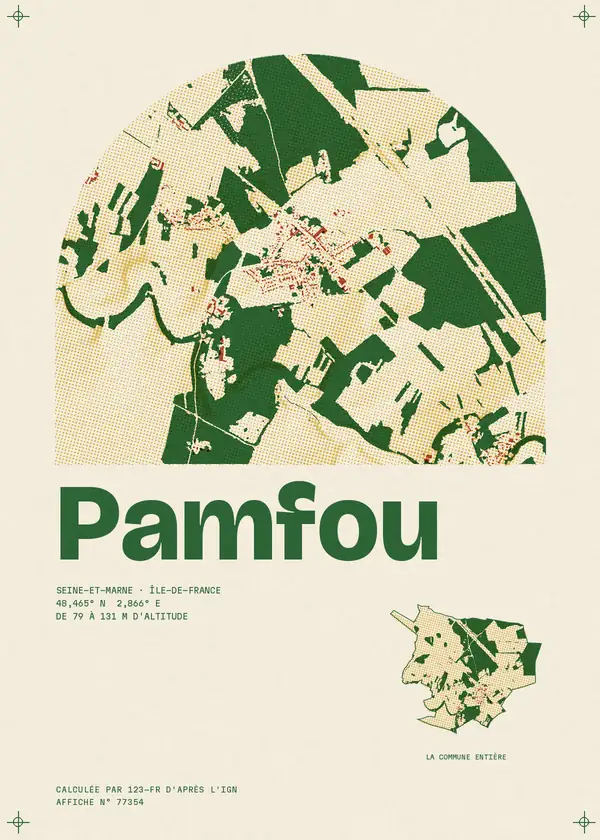 Affiche de Pamfou, calculée par 123-fr d'après l'IGN