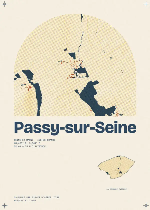 Affiche de Passy-sur-Seine, calculée par 123-fr d'après l'IGN