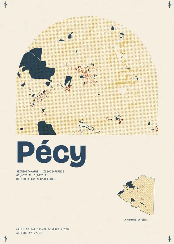 Affiche de Pécy, calculée par 123-fr d'après l'IGN