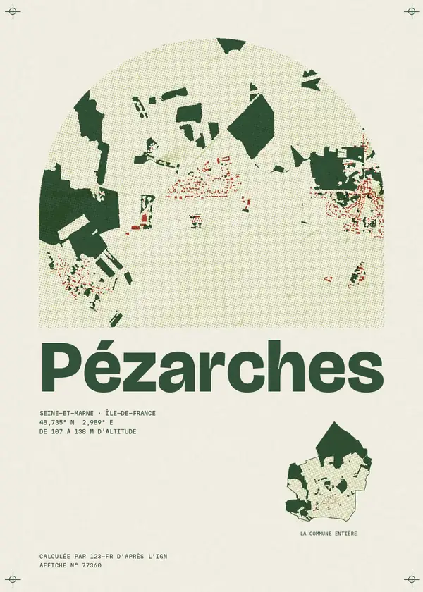 Affiche de Pézarches, calculée par 123-fr d'après l'IGN