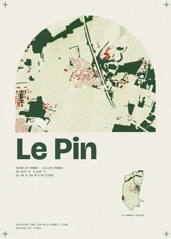 Affiche de Le Pin, calculée par 123-fr d'après l'IGN