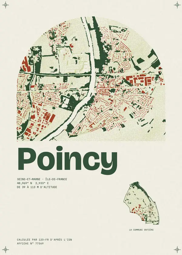 Affiche de Poincy, calculée par 123-fr d'après l'IGN
