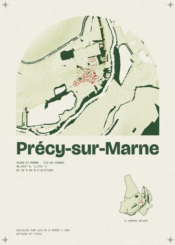 Affiche de Précy-sur-Marne, calculée par 123-fr d'après l'IGN