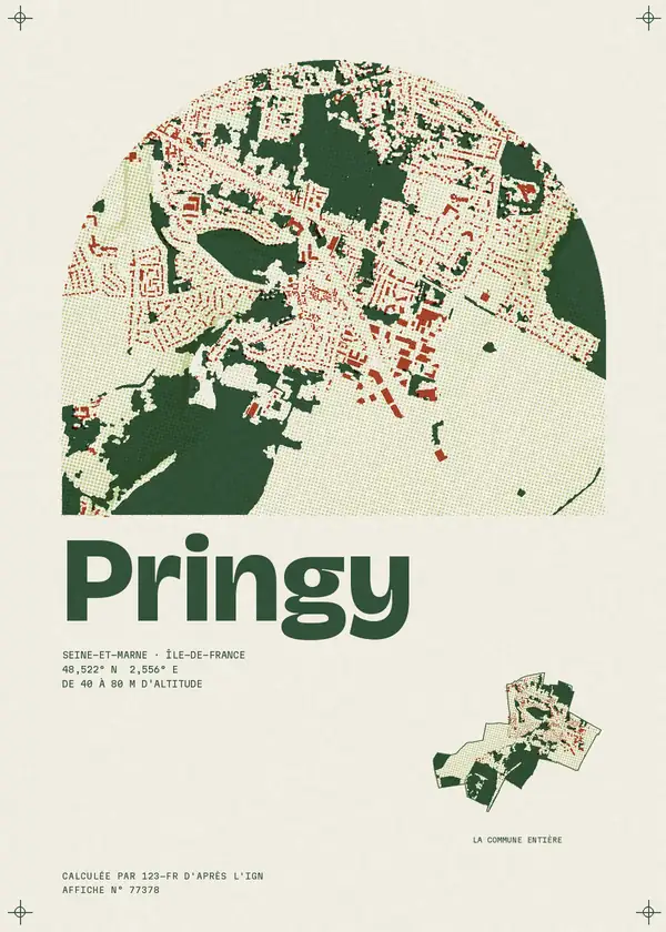 Affiche de Pringy, calculée par 123-fr d'après l'IGN