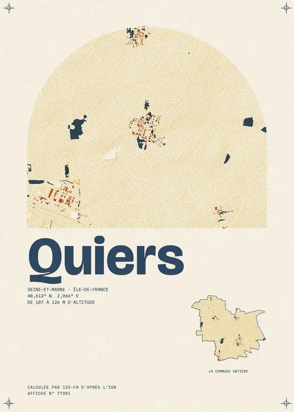 Affiche de Quiers, calculée par 123-fr d'après l'IGN