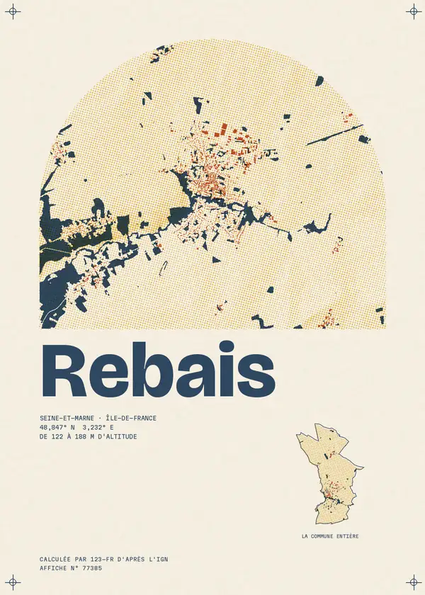 Affiche de Rebais, calculée par 123-fr d'après l'IGN